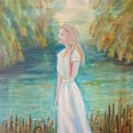 Dziewczyna przy jeziorze