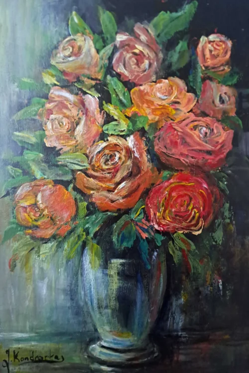 Róże - akryle 20x30 - deska