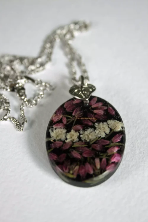 Naszyjnik - Wrzosiec i Gipsówka