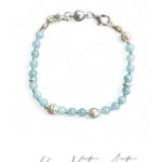 Bransoletka z kamieni naturalnych akwamarynu. 18 cm.
