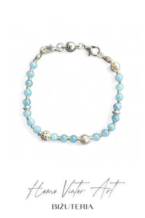 Bransoletka z kamieni naturalnych akwamarynu. 18 cm.