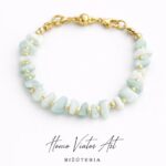 Bransoletka z kamieni naturalnych prehnitu - 19 cm