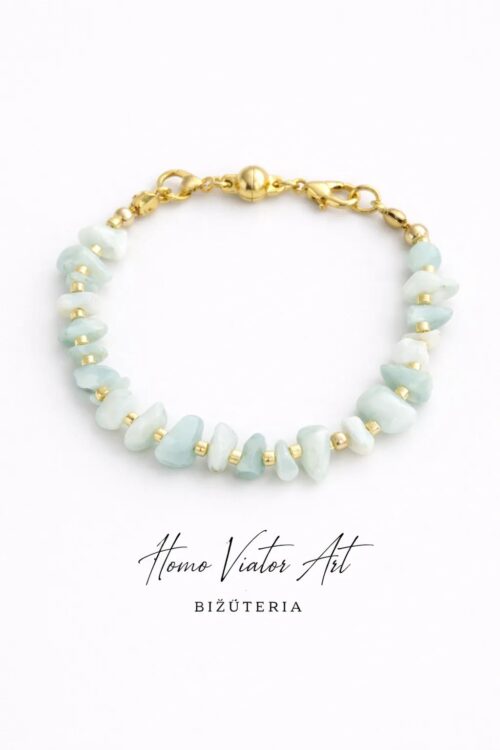 Bransoletka z kamieni naturalnych prehnitu - 19 cm