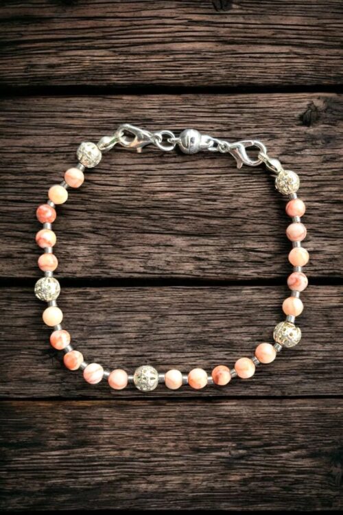 Bransoletka z kamieni naturalnych jasposu. 21 cm.