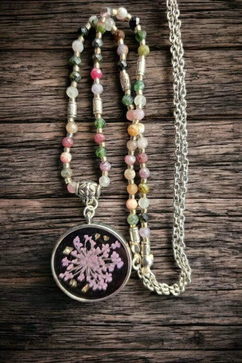 Naszyjnik z turmalinem i dziką marchwią