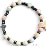 Różaniec z kamieni jaspisu blue sea #1.  18 cm