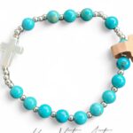 Różaniec z kamieni naturalnych turkusu #2. 18 cm