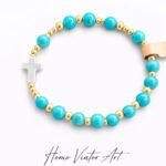 Różaniec z kamieni naturalnych turkusu #1