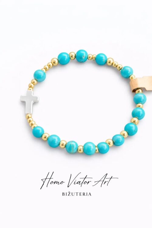 Różaniec z kamieni naturalnych turkusu #1