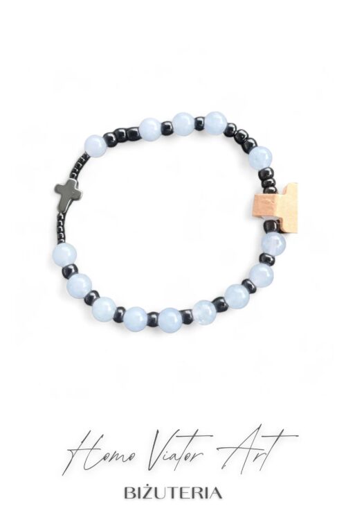Różaniec z akwamarynu #1- 18 cm