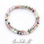 Bransoletka podwójna z kamieni turmalinu. 32 cm.