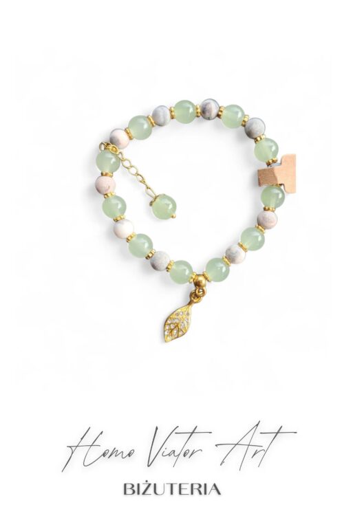 Bransoletka zielona z jaspisem. 18 cm.