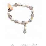 Bransoletka szara z jaspisem. 18 cm.