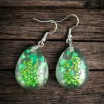 Kolczyki zielone z gwiazdą brazylijską