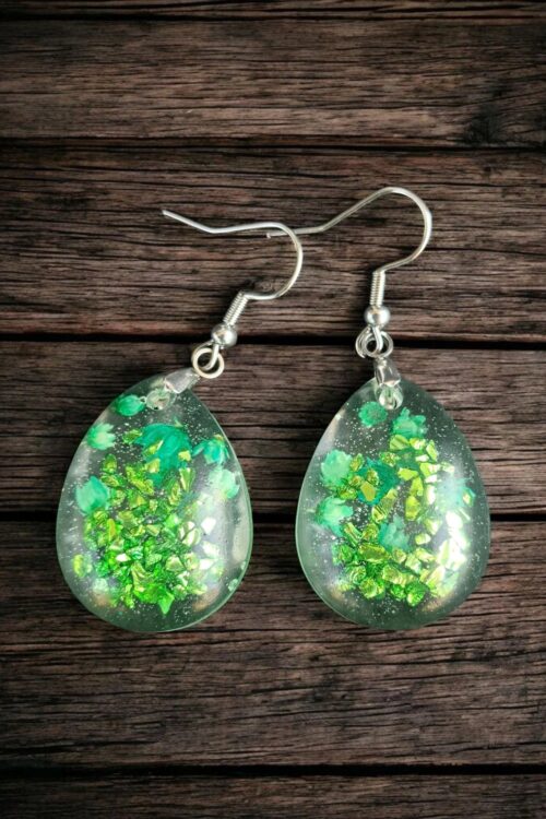 Kolczyki zielone z gwiazdą brazylijską