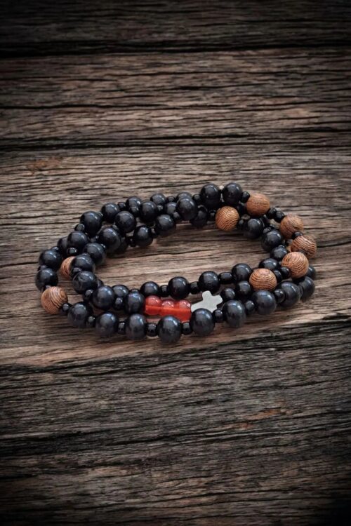 Cały różaniec na rękę (męski)