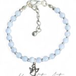 Bransoletka z kamieni akwamarynu. 15,5 cm + przedłużka.