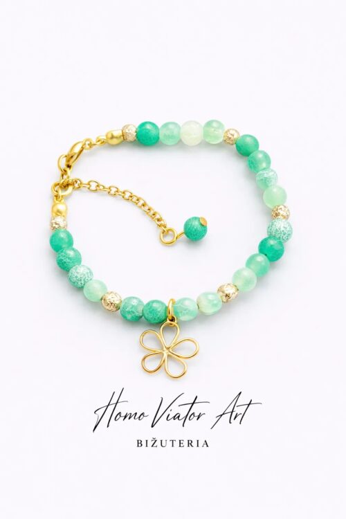 Bransoletka z kamieni Agatu.  16 cm + przedłużka