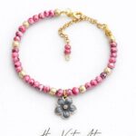 Bransoletka z kamieni granatu.  17 cm + przedłużka