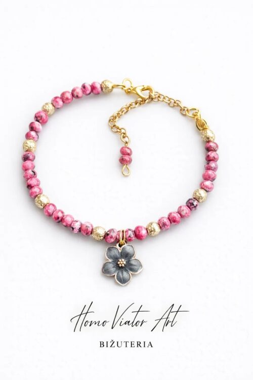 Bransoletka z kamieni granatu.  17 cm + przedłużka