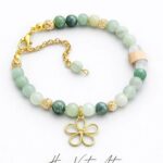 Bransoletka z zielonych amfiboli.  17 cm + przedłużka