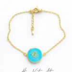 Bransoletka z kwiatem polnym.  18 cm + przedłużka