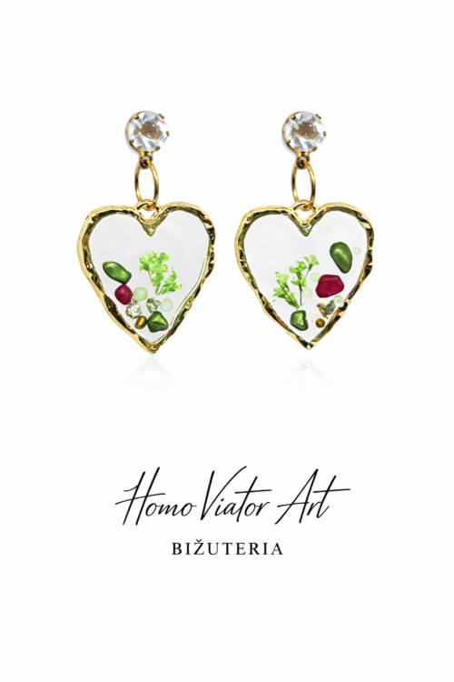 Kolczyki serca z dziką marchwią
