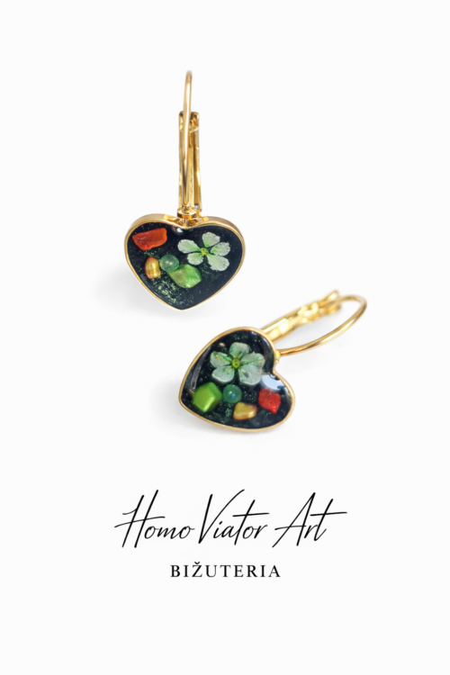 Kolczyki serca z mini gaurą