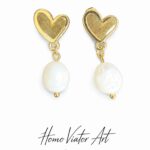 Kolczyki karmelowe z perełkami