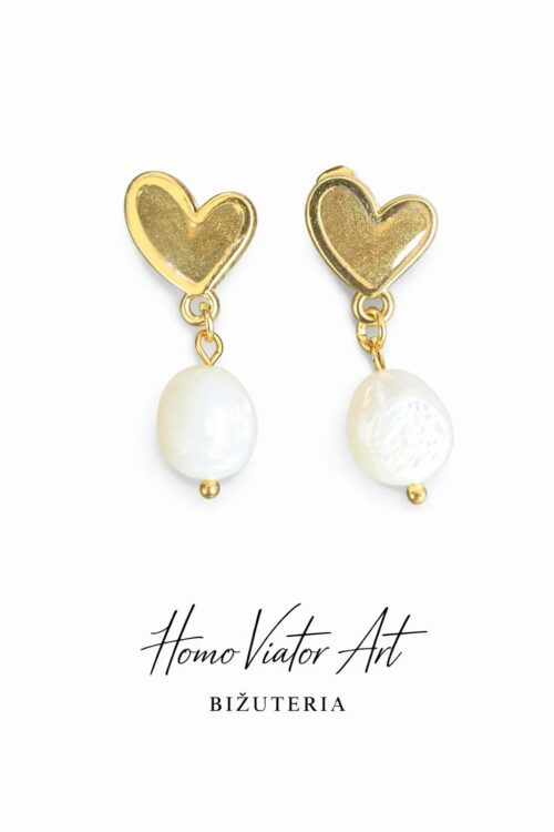 Kolczyki karmelowe z perełkami