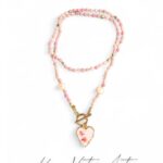 Naszyjnik z rodonitem oraz gaurą