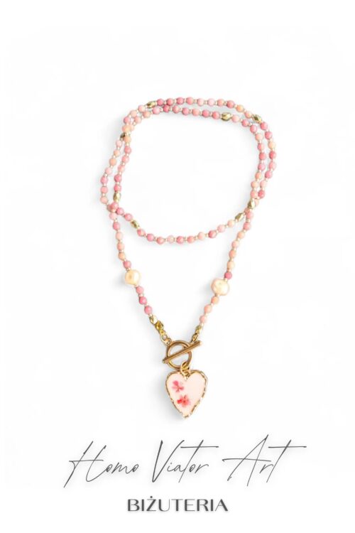 Naszyjnik z rodonitem oraz gaurą