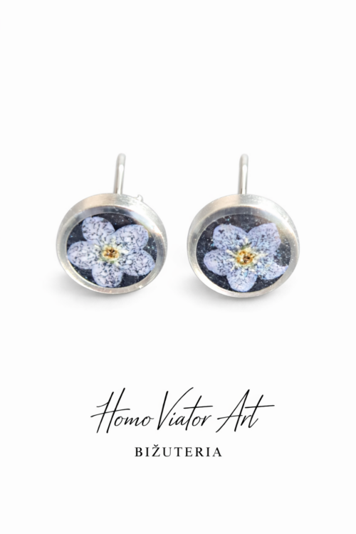 Sztyfty z niezapominajkami - kolor srebrny