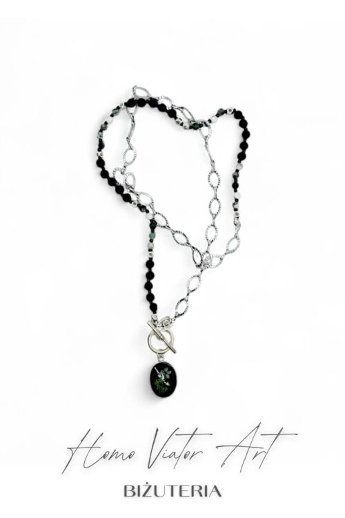 Naszyjnik łączony z agatu z gaurą