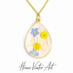 Naszyjnik z niezapominajkami i rumiankiem