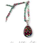 Naszyjnik rubinowa róża