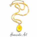 Naszyjnik z jaskrem polnym i żółtym topazem