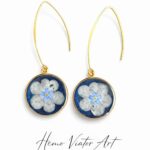 Kolczyki z kaliną i niezapominajkami