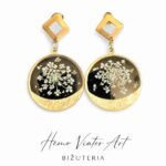 Kolczyki z dziką marchwią w żywicy