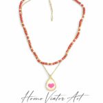 Choker z czerwonego agatu i naszyjnik z listkiem serca | 45 cm