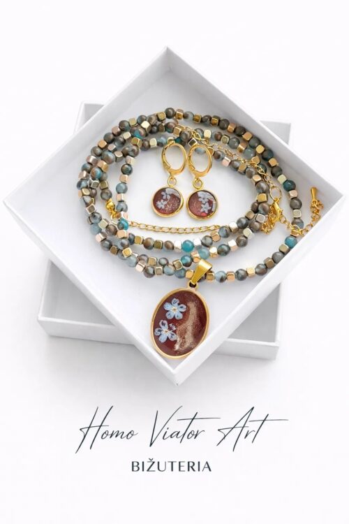 Komplet "Lake Blue Cloisonné" | 75 cm