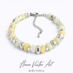 Bransoletka z agatem i hematytem – srebrne akcenty