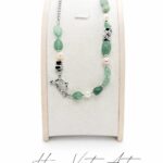 Choker z awenturynu, hematytu i pereł słodkowodnych | 45 cm