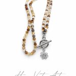 Naszyjnik z agatu w kolorze kawy | 47 cm.