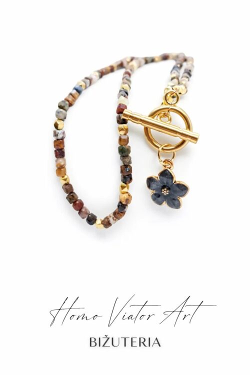 Naszyjnik z kamienia pietersite z zawieszką | 52 cm