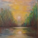 „Wschód słońca nad jeziorem”