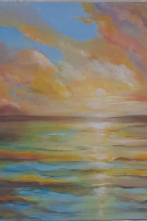 obraz akrylowy pejzaż świetlny 40x40