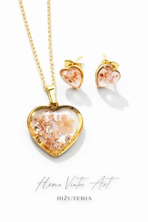 Komplet biżuterii z mini gaurą – serca