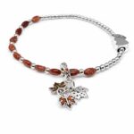 Bransoletka ze stali chirurgicznej z kamieniami Piasku Pustyni | 17 cm