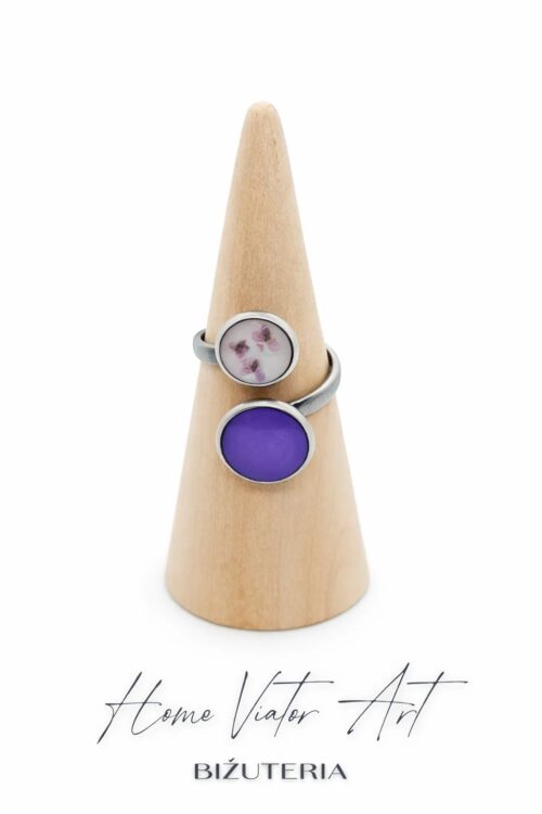 Regulowany pierścionek z dziką marchewką w żywicy, stal chirurgiczna 10 i 8 mm